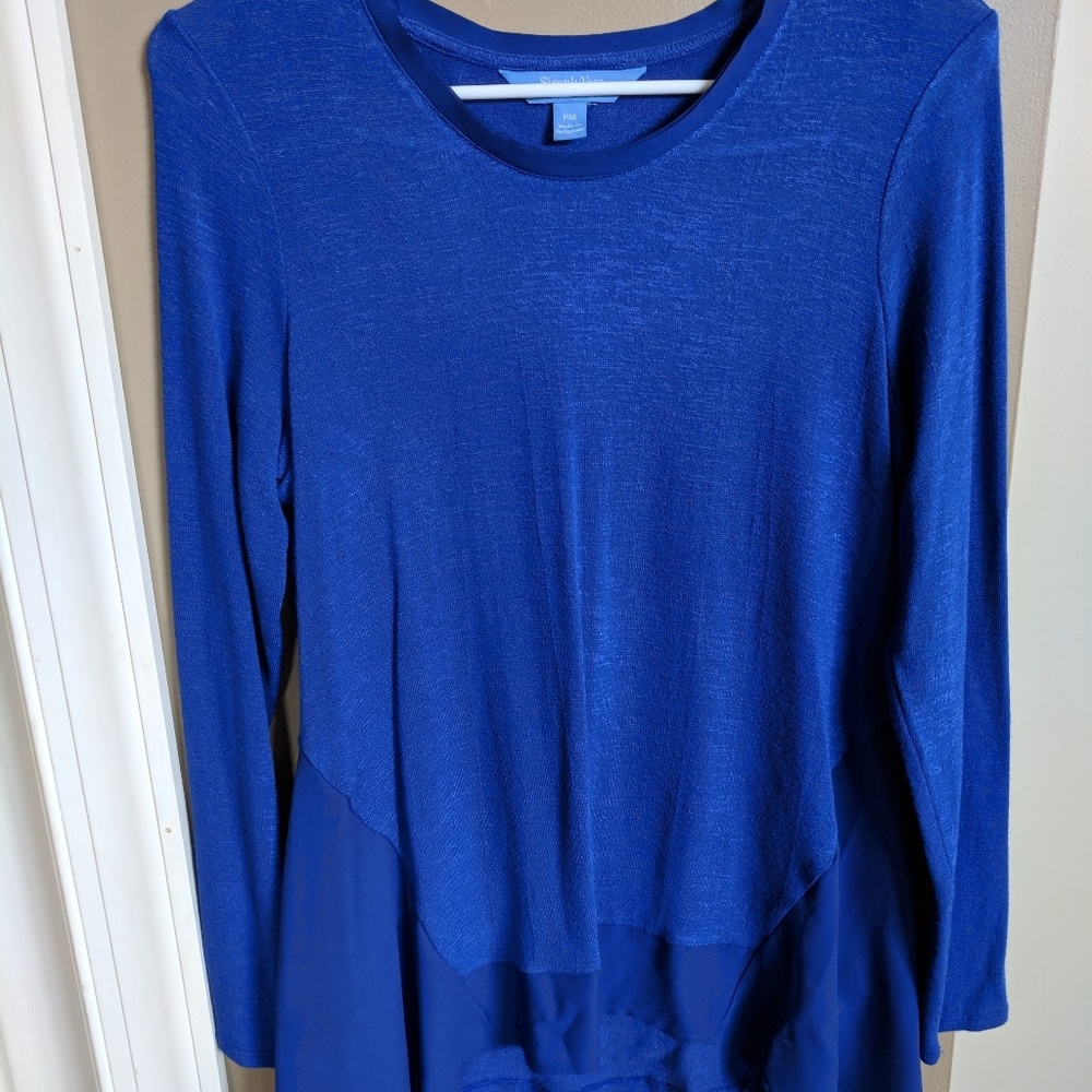 Long sleeve royal blue shirt